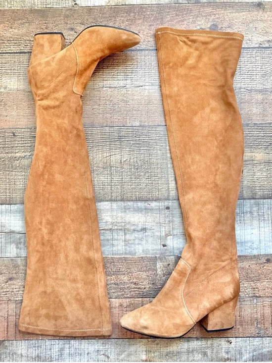 Vero Cuoio Shoes - Vero Cuoio Tan Suede Over-the-Knee Block Heel Boots